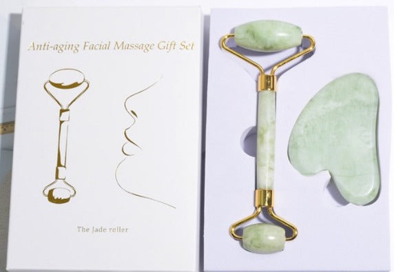 The Five-Minute Reset (Gua sha facial roller set)