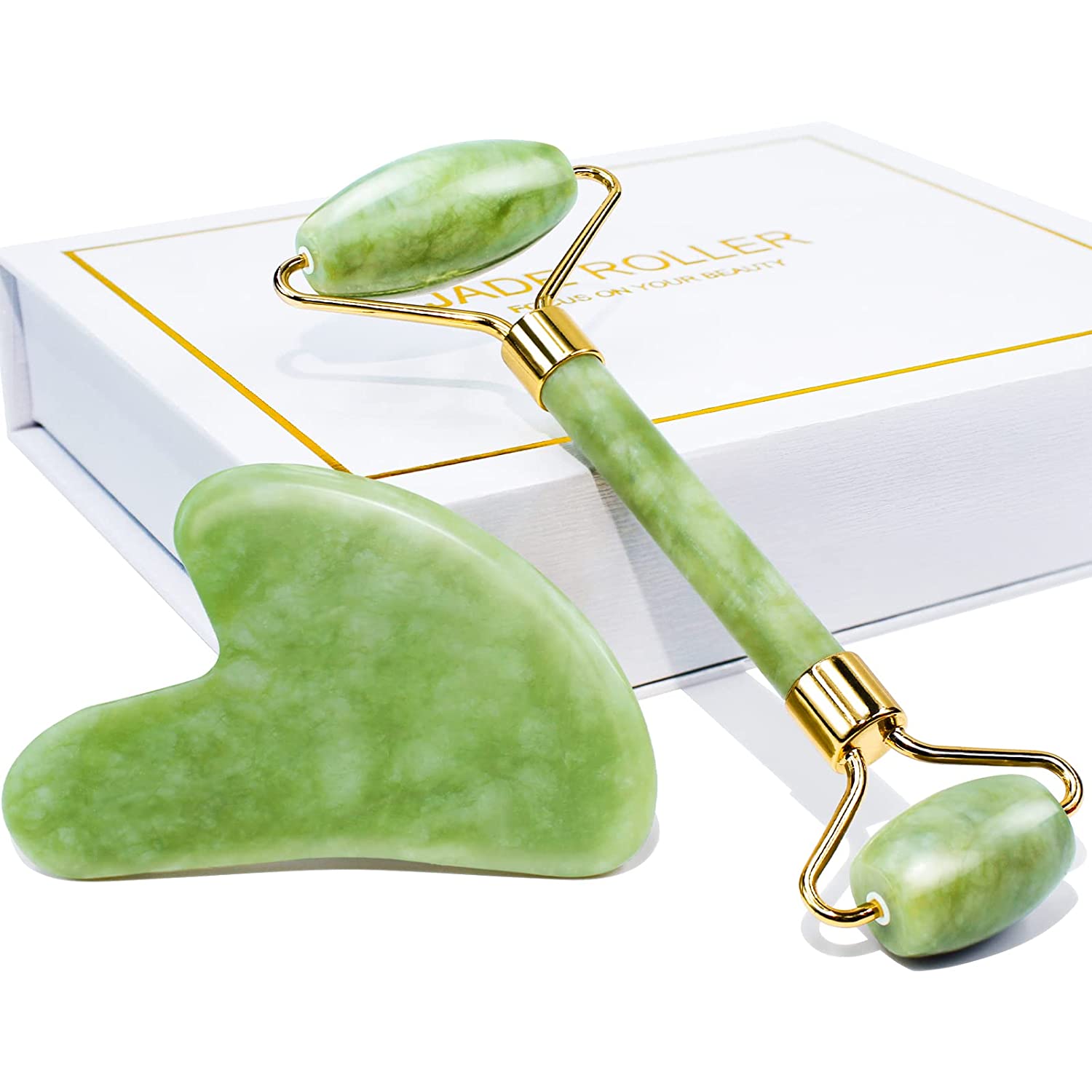 The Five-Minute Reset (Gua sha facial roller set)